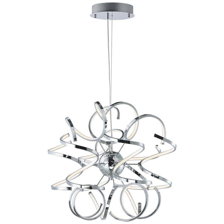 Image 1 ET2 Chaos 23 1/2" Wide Polished Chrome LED Pendant Light