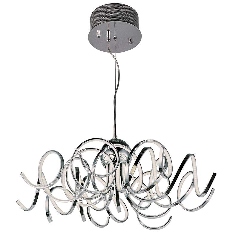Image 2 ET2 Chaos 29" Wide Polished Chrome LED Pendant Light