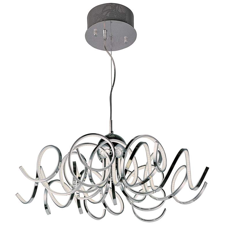 Image 2 ET2 Chaos 29 inch Wide Polished Chrome LED Pendant Light