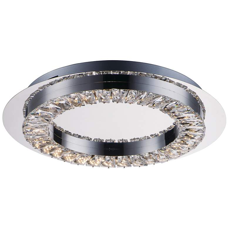 Image 2 ET2 Charm 17" Wide Polished Chrome Ring LED Ceiling Light