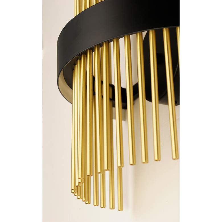 Image 4 ET2 Chimes 15" High Black/Satin Brass LED Wall Sconce WiZ more views