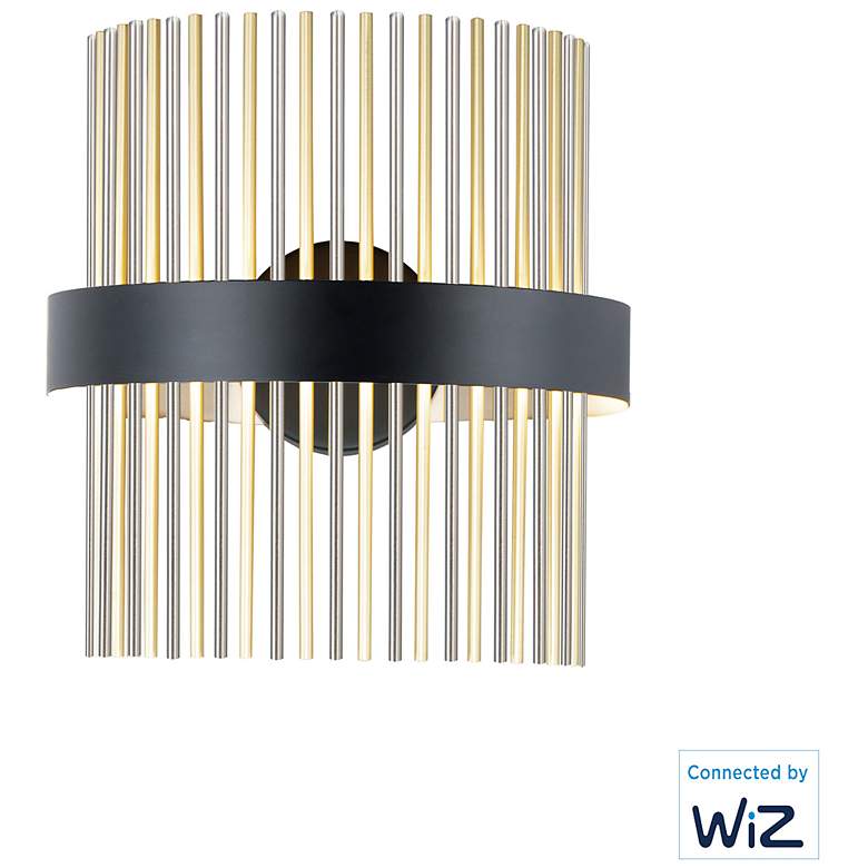 Image 1 ET2 Chimes 15" High Black/Satin Nickel/Satin Brass LED Wall Sconce WiZ