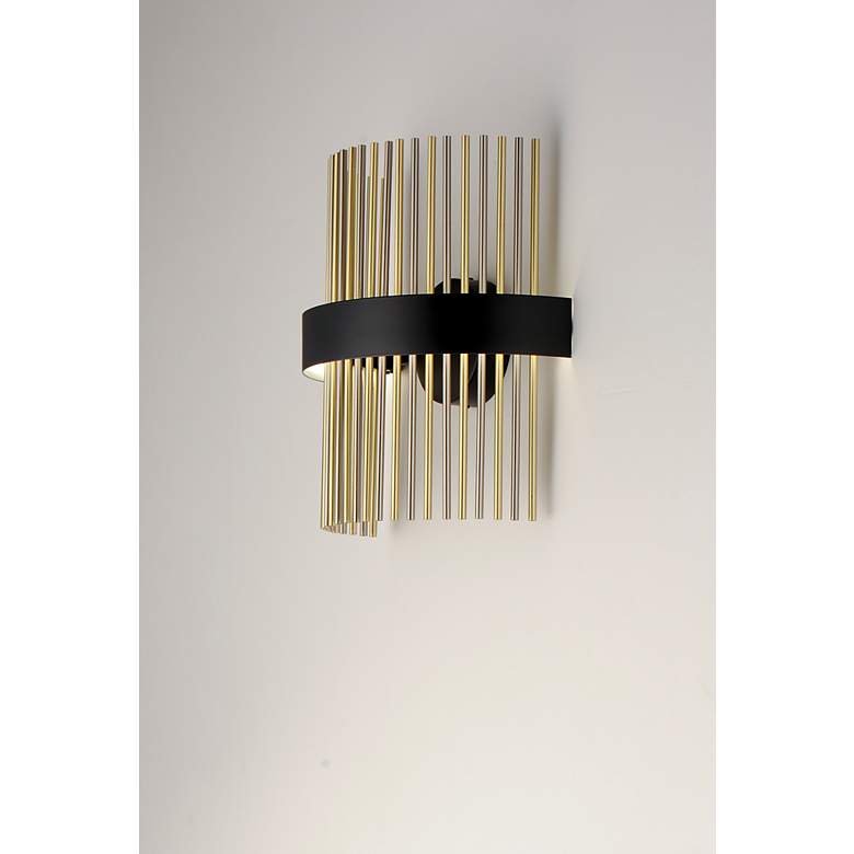 Image 2 ET2 Chimes 15" High Black/Satin Nickel/Satin Brass LED Wall Sconce WiZ more views