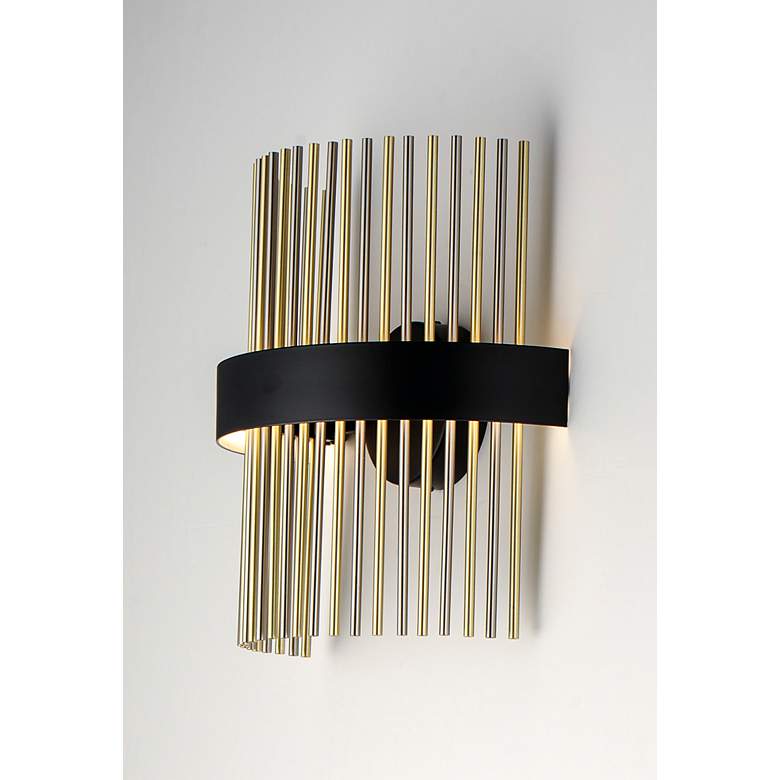 Image 3 ET2 Chimes 15" High Black/Satin Nickel/Satin Brass LED Wall Sconce WiZ more views