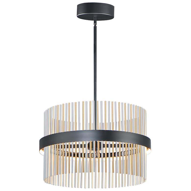 Image 2 ET2 Chimes 23 3/4" Wide Black Nickel Brass LED Pendant Light