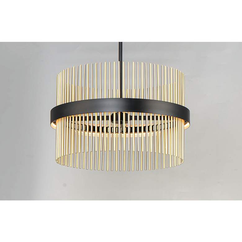 Image 3 ET2 Chimes 23 3/4" Wide Black Nickel Brass LED Pendant Light more views