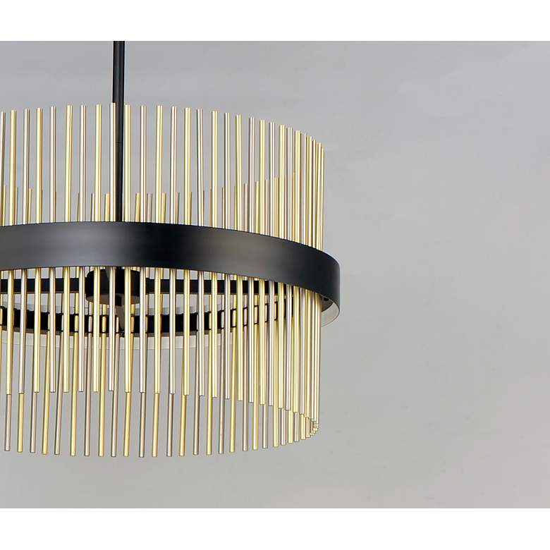 Image 4 ET2 Chimes 23 3/4" Wide Black Nickel Brass LED Pendant Light more views