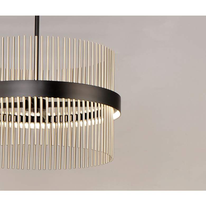 Image 4 ET2 Chimes 23 3/4" Wide Black Nickel LED Pendant Light more views
