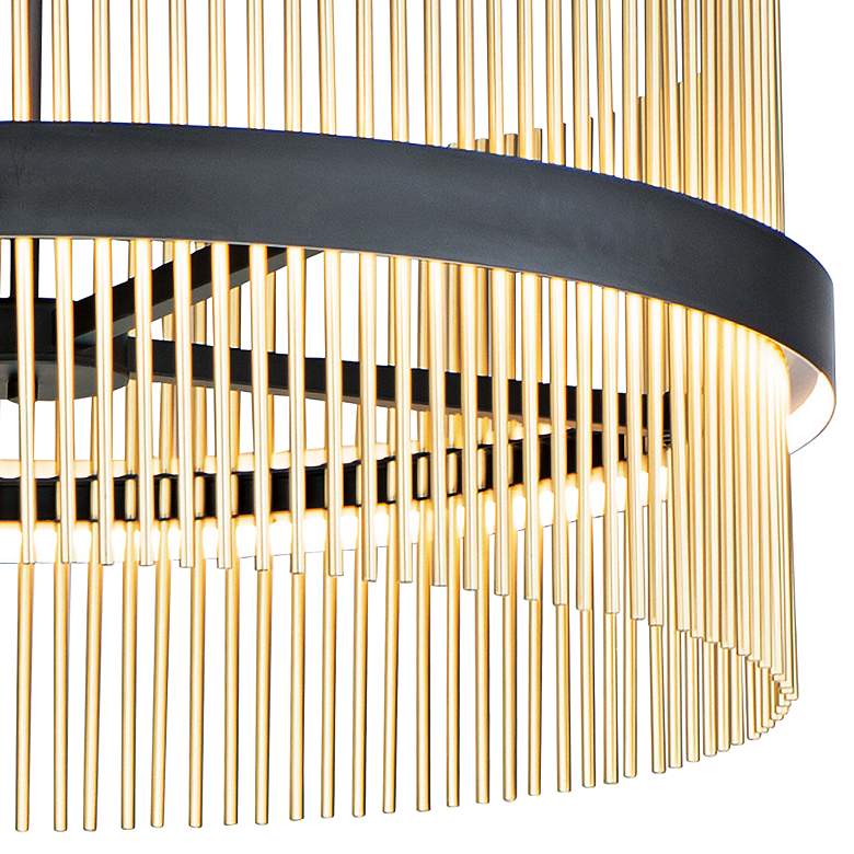 Image 2 ET2 Chimes 33 3/4" Wide Black Satin Brass LED Pendant Light more views