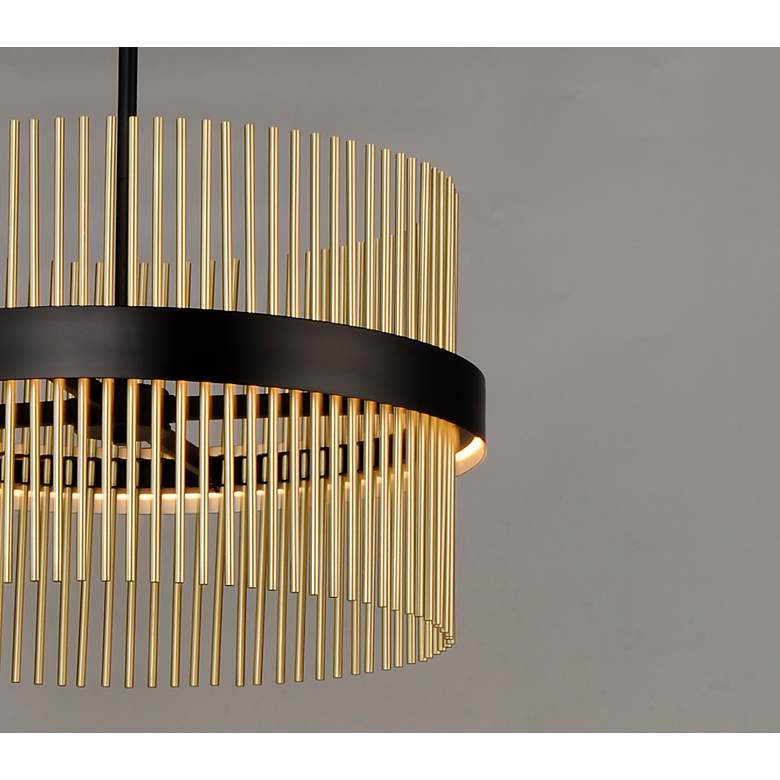 Image 3 ET2 Chimes 33 3/4" Wide Black Satin Brass LED Pendant Light more views