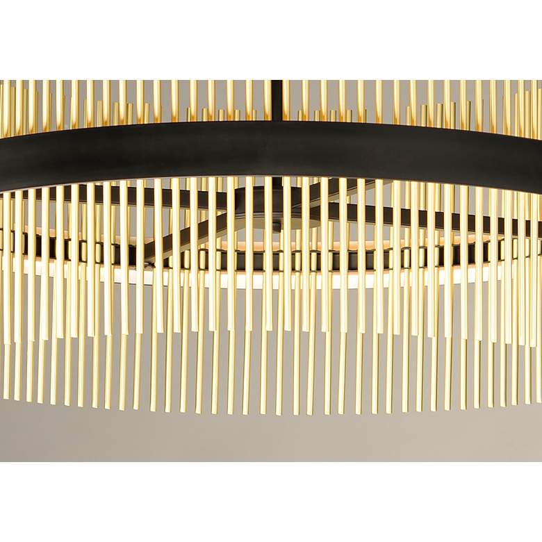 Image 4 ET2 Chimes 33 3/4" Wide Black Satin Brass LED Pendant Light more views