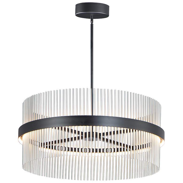 Image 1 ET2 Chimes 33 3/4 inch Wide Black Satin Nickel LED Pendant Light