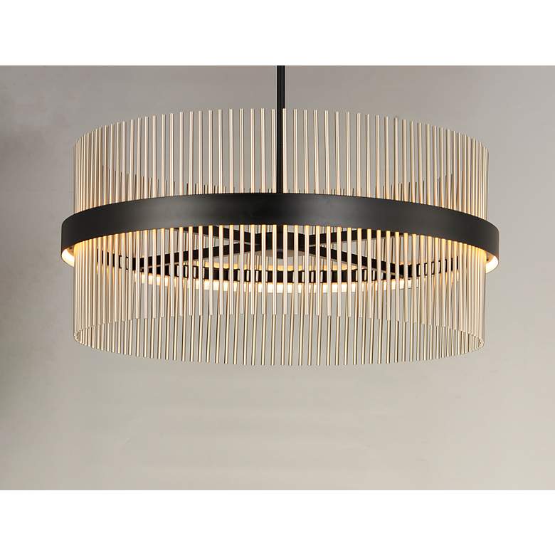 Image 4 ET2 Chimes 33 3/4" Wide Black Satin Nickel LED Pendant Light more views