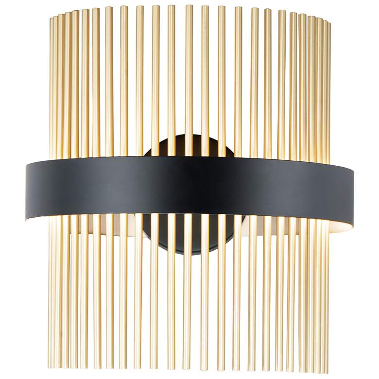 Image 1 ET2 Chimes 5CCT Select 15" High Black/Satin Brass Wall Sconce