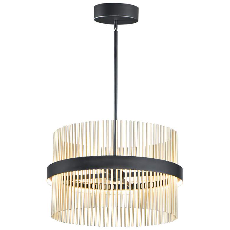 Image 1 ET2 Chimes 5CCT Select 24" Black / Satin Brass Pendant