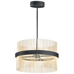 ET2 Chimes 5CCT Select 24" Black / Satin Brass Pendant