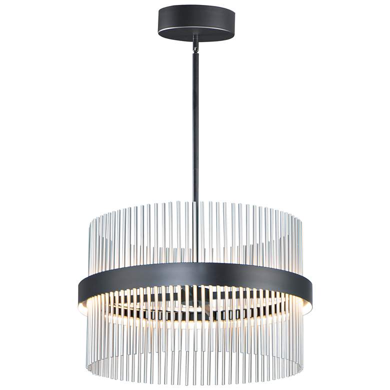 Image 1 ET2 Chimes 5CCT Select 24" Black / Satin Nickel Pendant