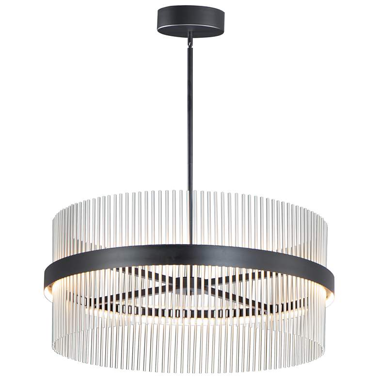 Image 1 ET2 Chimes 5CCT Select 36" Black / Satin Nickel Pendant