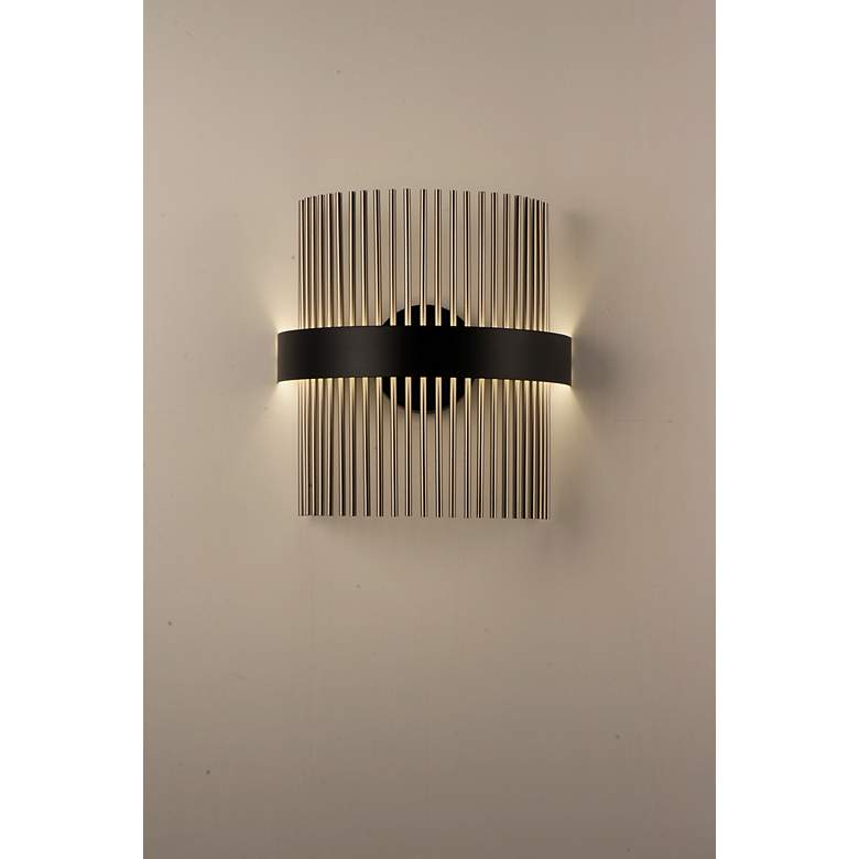 Image 5 ET2 Chimes WiZ 15"H Black and Satin Nickel LED Wall Sconce more views
