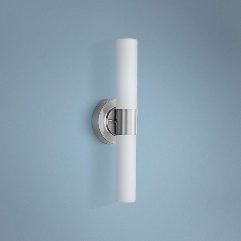 Image 1 ET2 Cilandro 19 inch High Satin Nickel LED Wall Sconce
