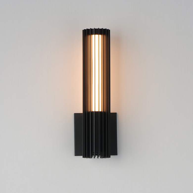 Image 3 ET2 Citadel 14" High Black LED Outdoor Wall Sconce more views