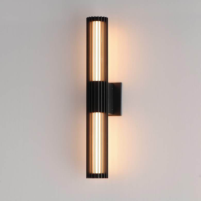 Image 4 ET2 Citadel 24" High Black LED Outdoor Wall Sconce more views