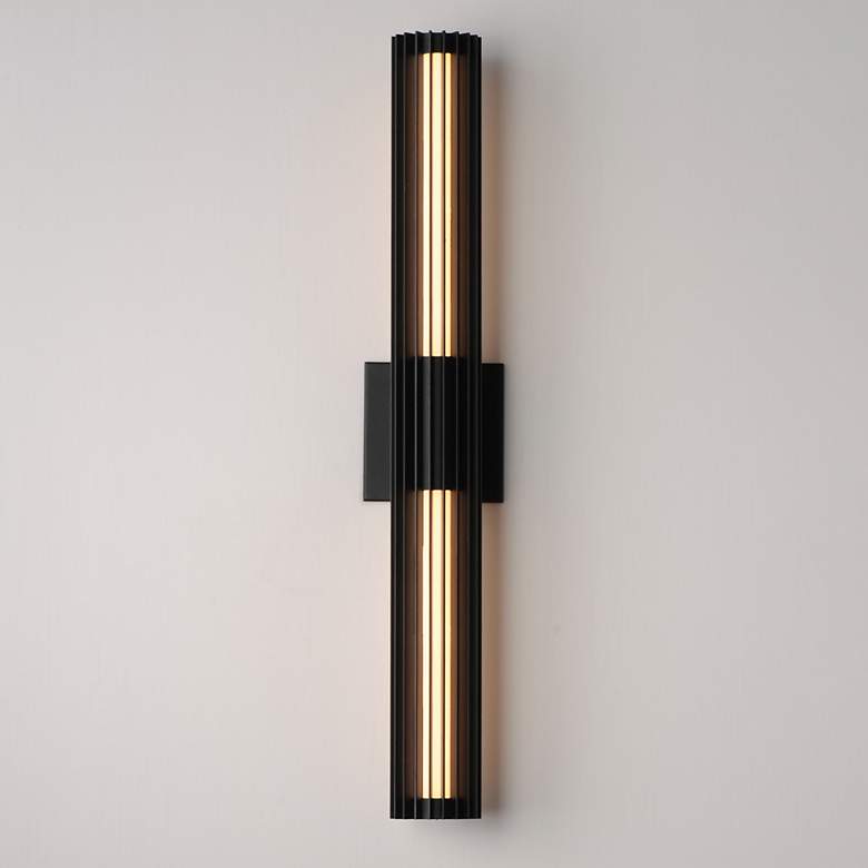 Image 3 ET2 Citadel 28" High Black LED Outdoor Wall Sconce more views
