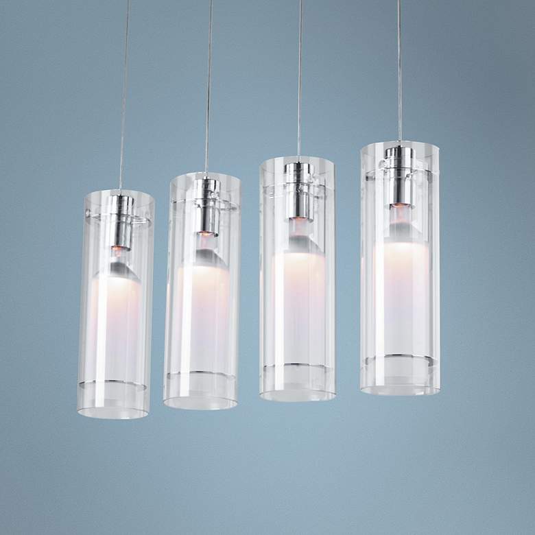 Image 1 ET2 Clear Cylindrical Linear 4-Light Pendant