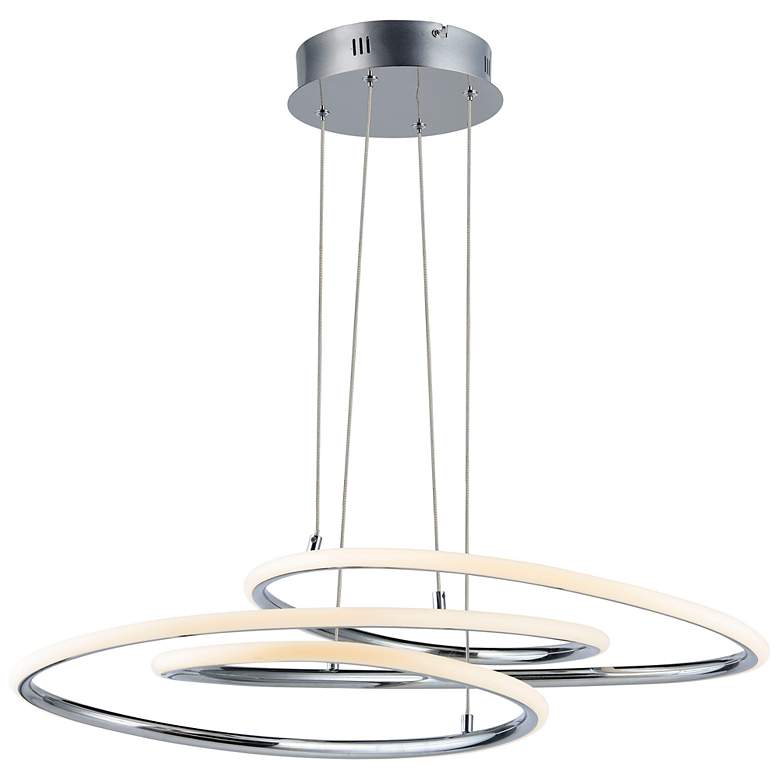 Image 1 ET2 Coaster 20 1/4 inch Wide Polished Chrome Modern LED Pendant 