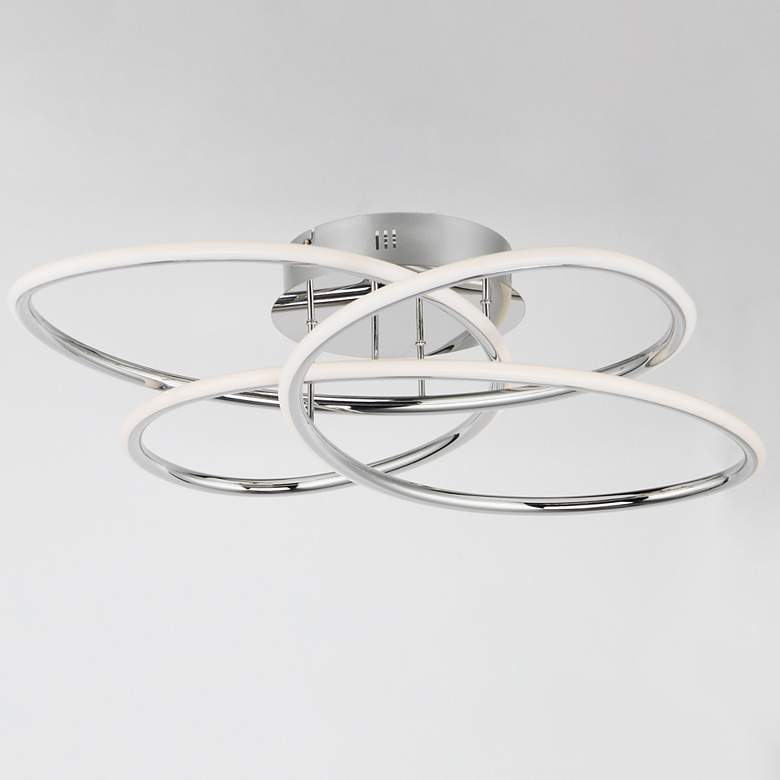 Image 3 ET2 Coaster 20 1/4" Wide Polished Chrome Modern Ring LED Ceiling Light more views