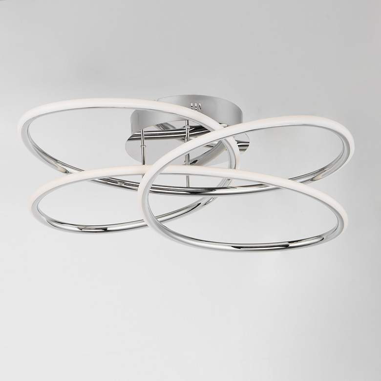 Image 4 ET2 Coaster 20 1/4" Wide Polished Chrome Modern Ring LED Ceiling Light more views