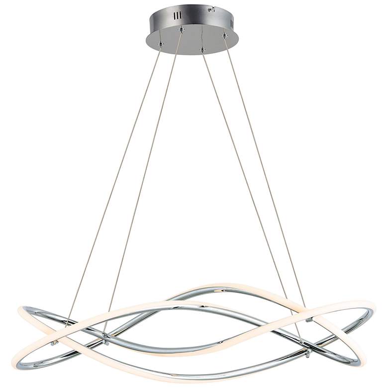 Image 2 ET2 Coaster 30" Wide Chrome LED Kitchen Island Light Pendant