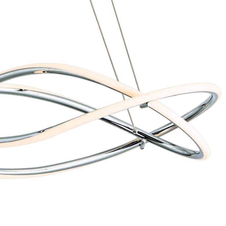 Image 3 ET2 Coaster 30" Wide Chrome LED Kitchen Island Light Pendant more views