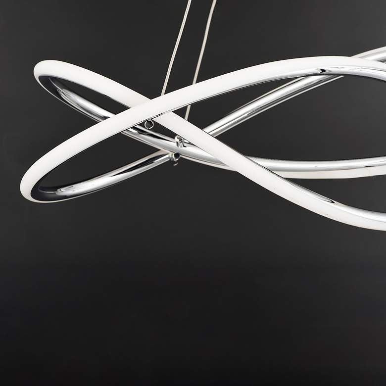 Image 5 ET2 Coaster 30" Wide Chrome LED Kitchen Island Light Pendant more views