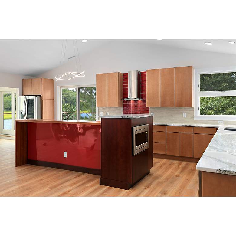 Image 7 ET2 Coaster 30" Wide Chrome LED Kitchen Island Light Pendant more views