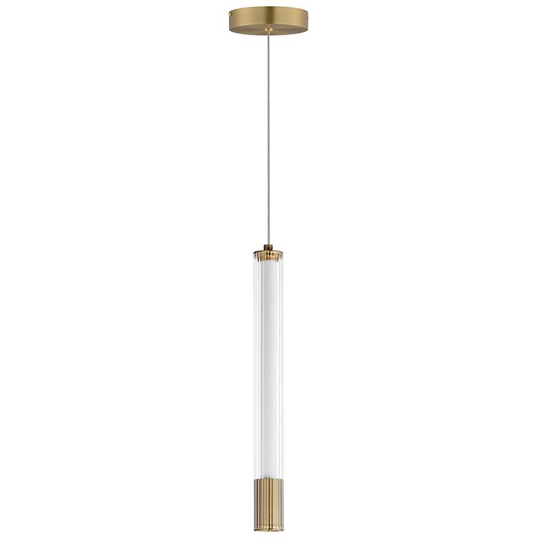 Image 1 ET2 Cortex 1 1/2" Wide Natural Aged Brass LED Mini Pendant