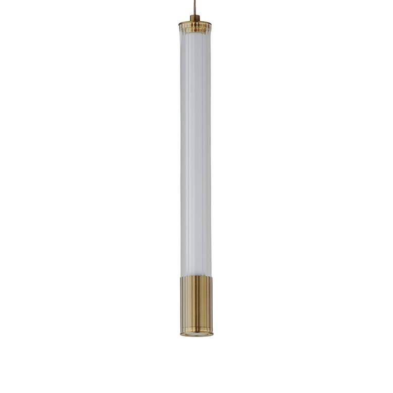 Image 2 ET2 Cortex 1 1/2" Wide Natural Aged Brass LED Mini Pendant more views
