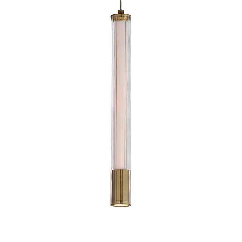 Image 3 ET2 Cortex 1 1/2" Wide Natural Aged Brass LED Mini Pendant more views