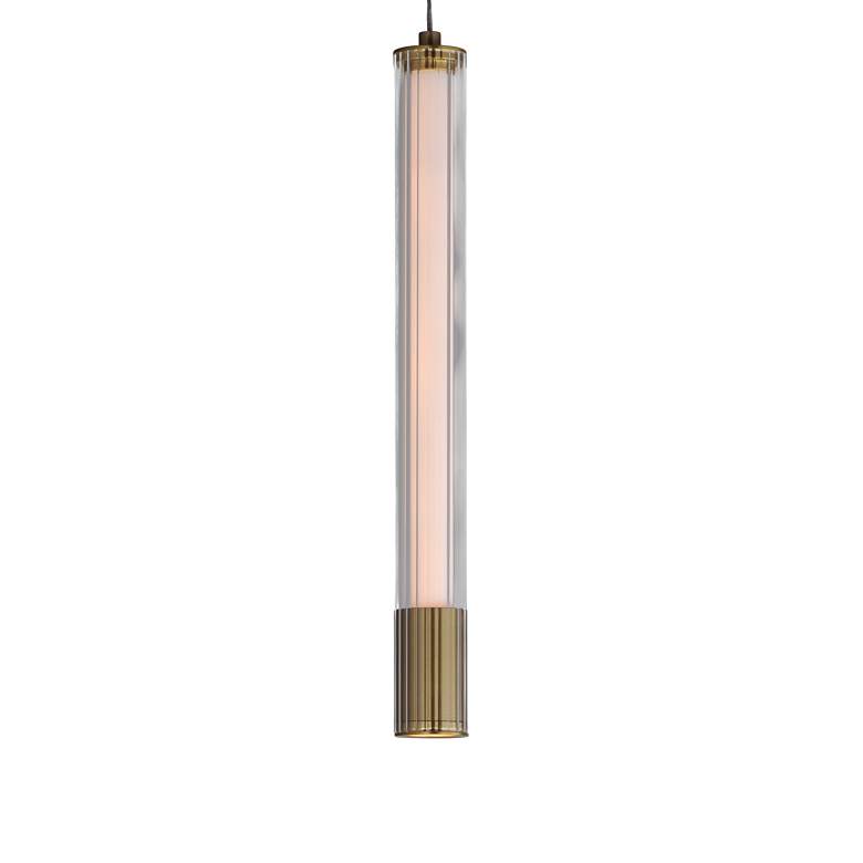 Image 4 ET2 Cortex 1 1/2" Wide Natural Aged Brass LED Mini Pendant more views