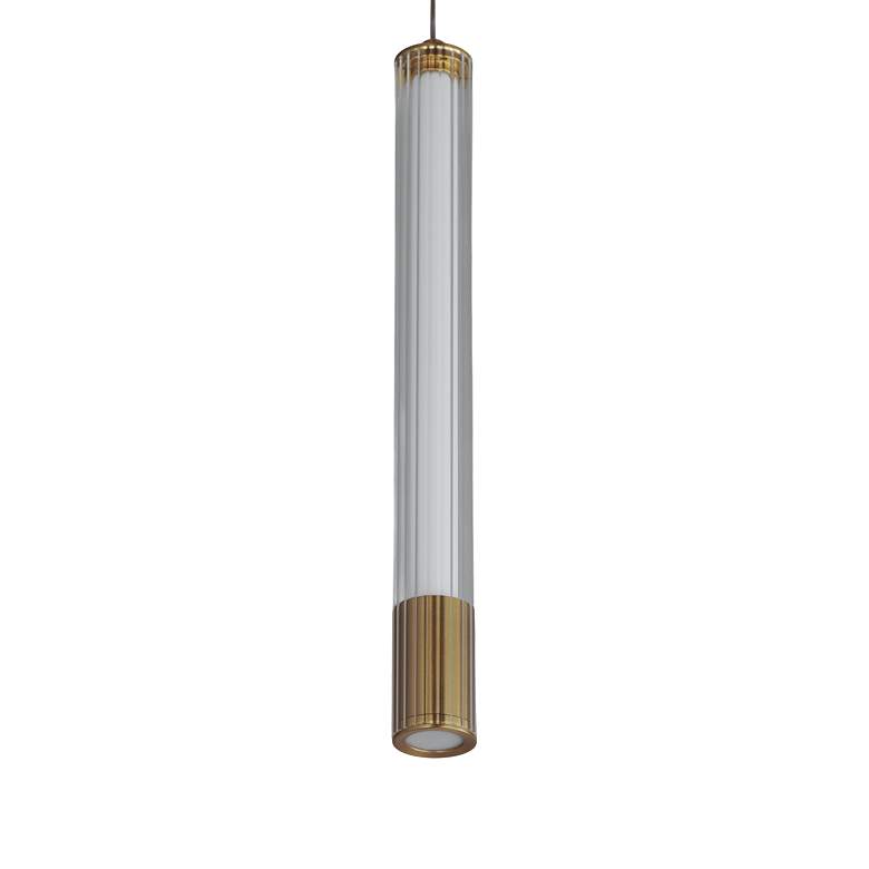 Image 5 ET2 Cortex 1 1/2" Wide Natural Aged Brass LED Mini Pendant more views