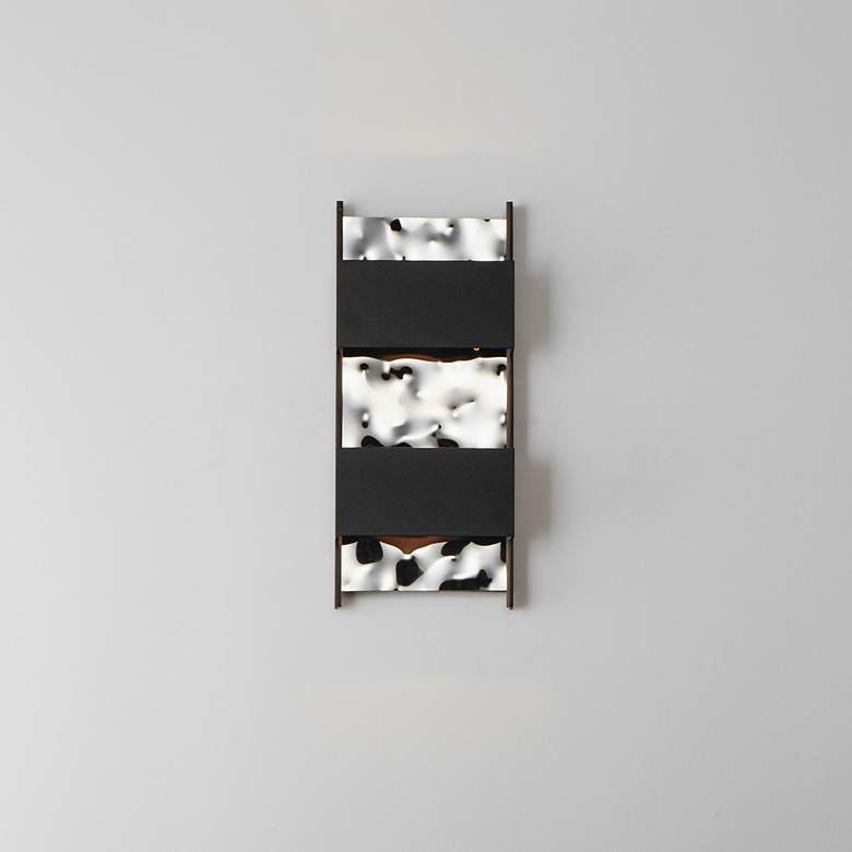 Image 3 ET2 Coulee 14 31/2” High Black and Glass Modern LED Outdoor Wall Sconce more views