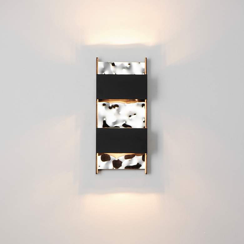 Image 4 ET2 Coulee 14 31/2” High Black and Glass Modern LED Outdoor Wall Sconce more views