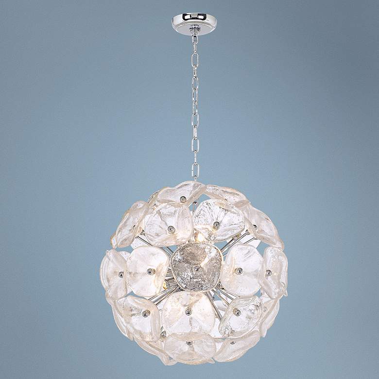 Image 2 ET2 Crystal Blossom 20 inch Wide 12-Light Modern Pendant Chandelier