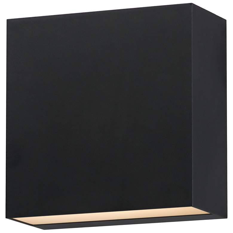 Image 1 ET2 Cubed 5 1/2" Black 2-Light LED Outdoor Sconce