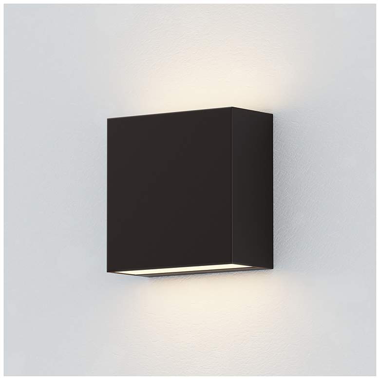 Image 2 ET2 Cubed 5 1/2" Black 2-Light LED Outdoor Sconce more views