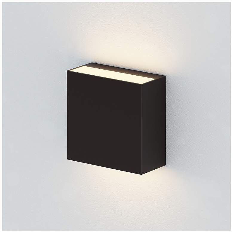 Image 3 ET2 Cubed 5 1/2" Black 2-Light LED Outdoor Sconce more views