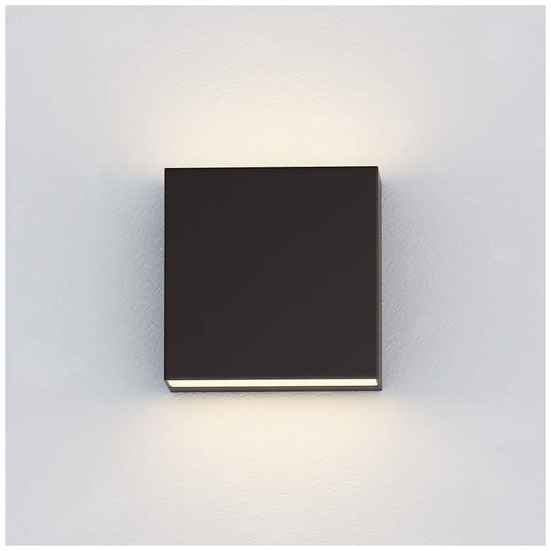 Image 4 ET2 Cubed 5 1/2" Black 2-Light LED Outdoor Sconce more views
