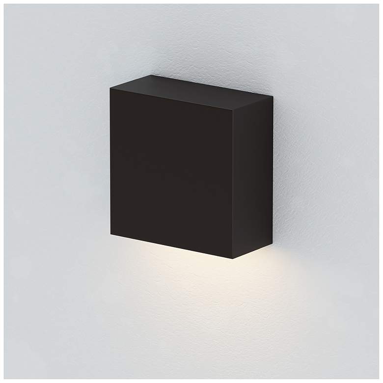 Image 2 ET2 Cubed 5 1/2" Black LED Outdoor Sconce more views
