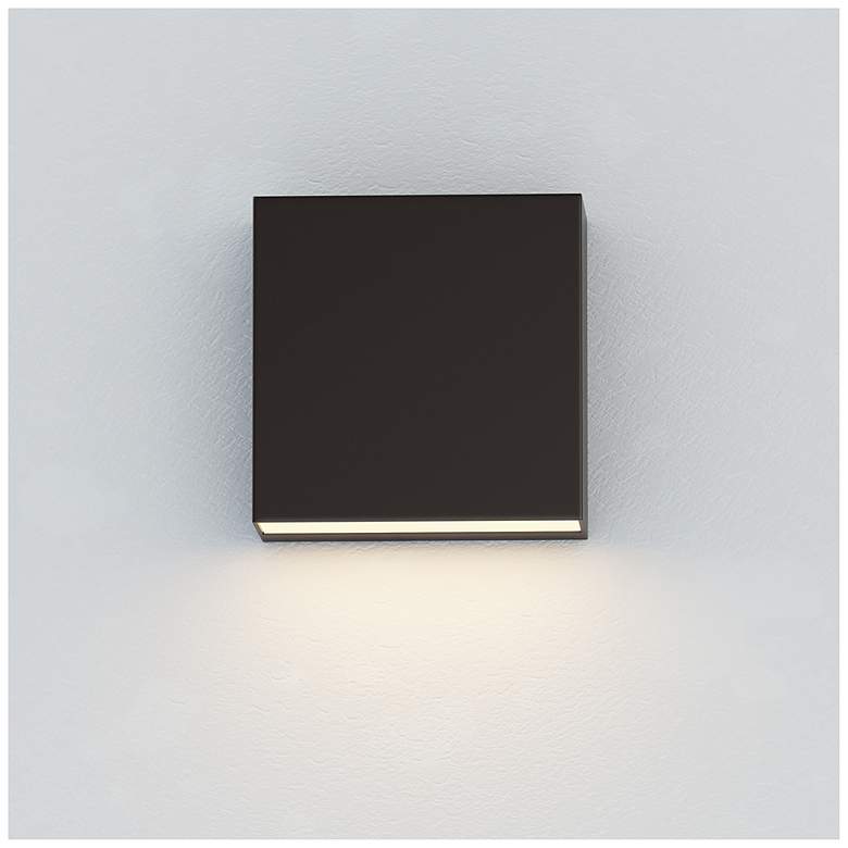 Image 3 ET2 Cubed 5 1/2" Black LED Outdoor Sconce more views