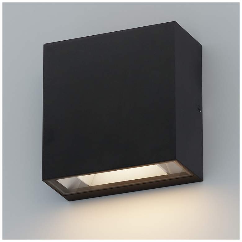 Image 6 ET2 Cubed 5 1/2" Black LED Outdoor Sconce more views